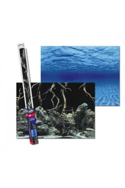 Акваріумний задній фон Aqua Nova Синє море/Камені з корчами 60x30см (TREE ROOTS/WATER S)