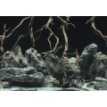 Аквариумный задний фон Aqua Nova Синее море/Камни с корягами 150x60см (TREE ROOTS/WATER XL)