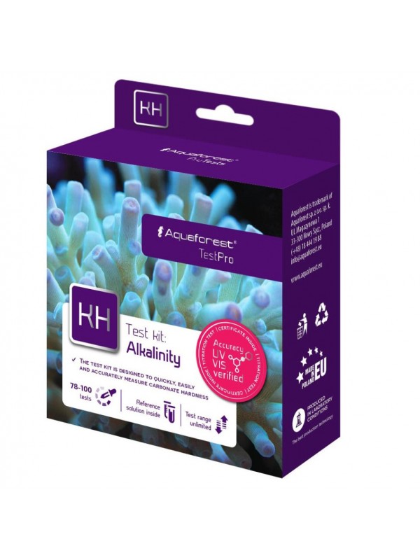 Тест на карбонатну жорсткість (KH) Aquaforest Alkalinity Test Kit, для морських акваріуміві, 78–100 вимірювань