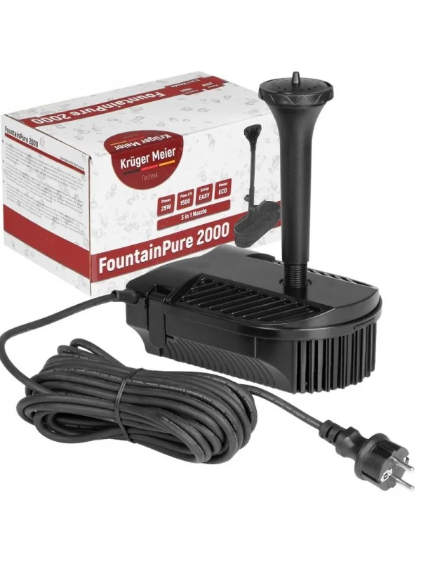 Фонтан-фильтр для пруда Kruger Meier FountainPure 2000 - 3 в 1: насос, фильтр, фонтан (1500 л/ч)