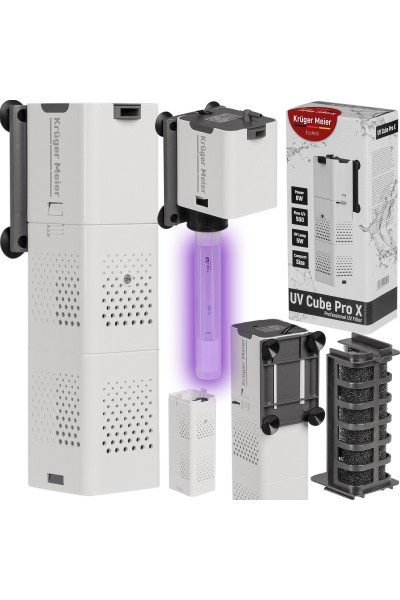 Внутрішній фільтр Kruger Meier UV Cube Pro X з УФ-стерилізацією та аерацією для акваріумів до 250 л.