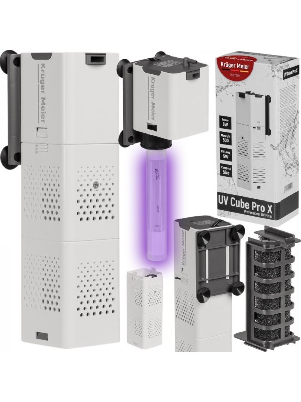 Внутрішній фільтр Kruger Meier UV Cube Pro X з УФ-стерилізацією та аерацією для акваріумів до 250 л.