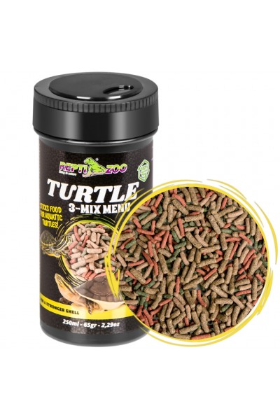 Корм із часником для водних черепах Repti-Zoo Turtle 3-Mix Menu 100мл.