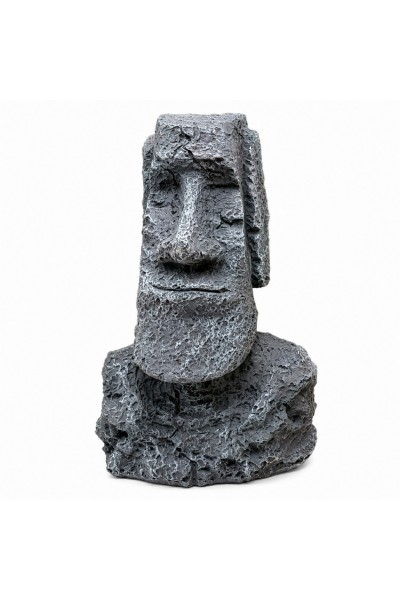 Декорация Hobby Moai Ora 12,5×11,5×17,5 см (41716) - статуя Моаи с укрытием для аквариума и террариума.