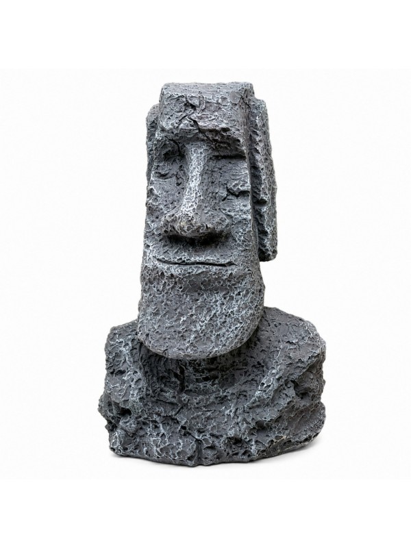 Декорация Hobby Moai Ora 12,5×11,5×17,5 см (41716) - статуя Моаи с укрытием для аквариума и террариума.