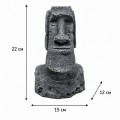 Декорация Hobby Moai Ora 2 15×12×22см - статуя Моаи с укрытием для аквариума и террариума (41718)
