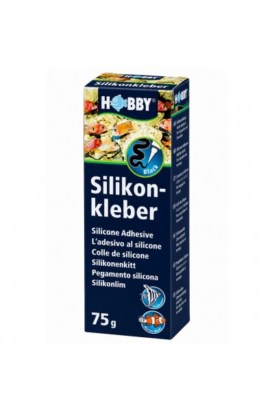Силікон чорний для акваріумів та тераріумів Hobby Silicon Adhesive black 75 г (11960)