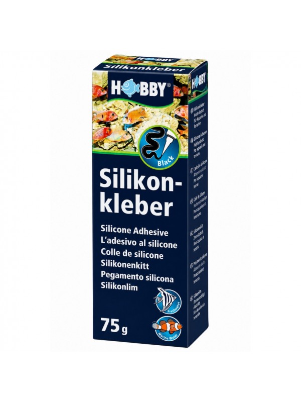 Силікон чорний для акваріумів та тераріумів Hobby Silicon Adhesive black 75 г (11960)