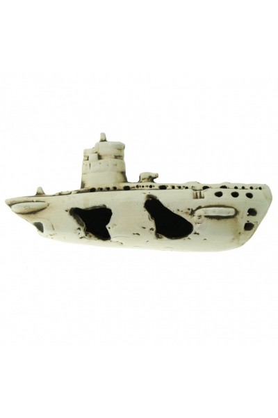 Грот керамический Aqua Nova крушение подводной лодки 25x11x8cм (N-22026)