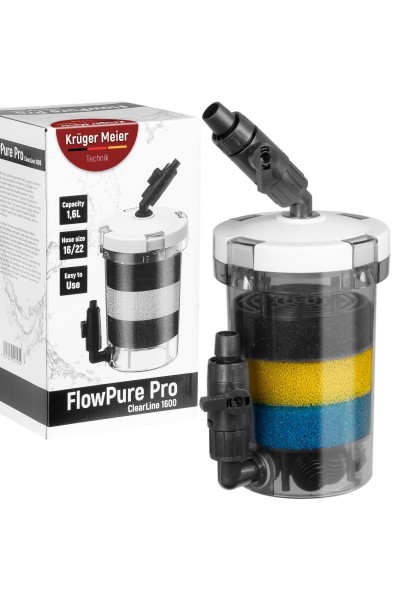 Внешний префильтр для аквариума Kruger Meier FlowPure Pro 1600 (16/22 мм) — 1,6 л