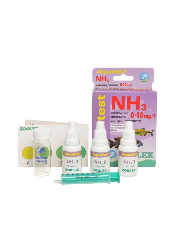 Тест содержания аммония - аммиака (NH3/NH4+) Zoolek Aquatest NH3 (1050)