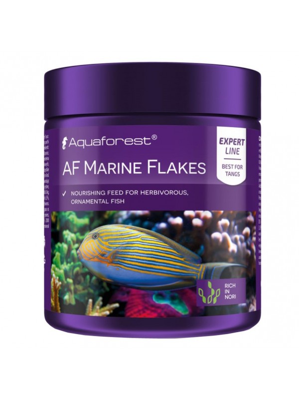 Корм для морських риб AF Marine Flakes 25 г - пластівці з норі та спіруліною для травоїдних і всеїдних риб
