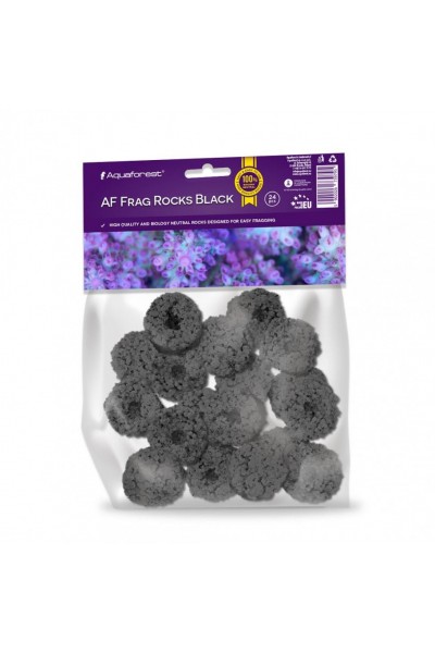 Плашки для посадки коралів Aquaforest Frag Rocks Black 24 шт - пористі, чорні, для морського акваріума
