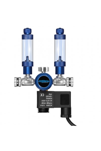 Редуктор CO2 Aquario BLUE TWIN Professional з електроклапаном на два виходи