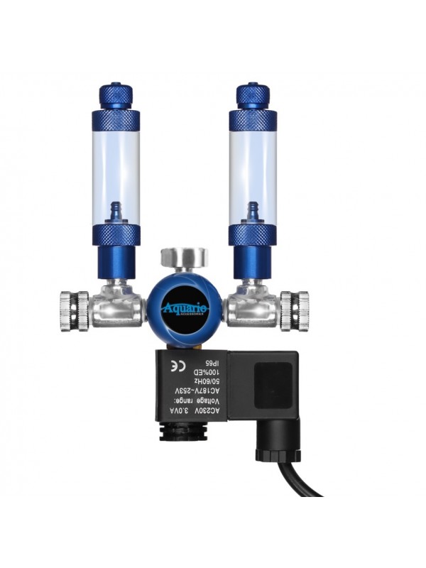 Редуктор CO2 Aquario BLUE TWIN Professional с электроклапаном на два выхода