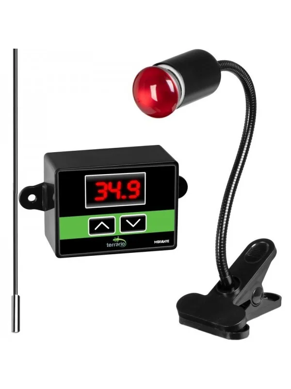 Світильник довгий з затискної ручкою і термостатом Terrario Long ReptiSun Temperature Control 200W
