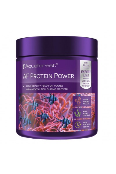 Корм Aquaforest AF Protein Power 120 г - высокобелковые мягкие гранулы для молодых декоративных рыб.