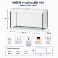 Аквариум Eheim vivaline LED 144 arctic 80×40×45 см с LED, фильтром и нагревателем, без тумбы (0613103) Аквариум Eheim vivaline LED 144 arctic 80×40×45 см с LED, фильтром и нагревателем, без тумбы (0613103)