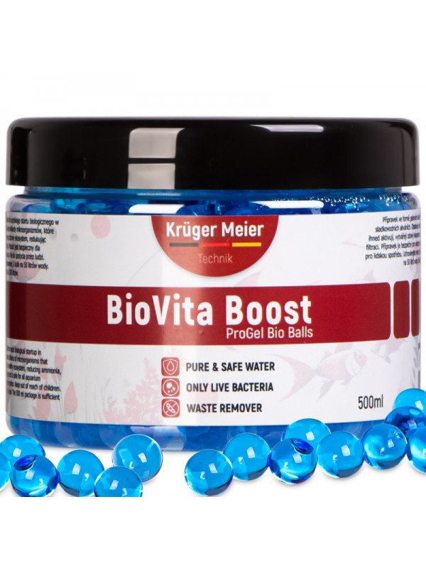 Бактерии в гелевых шариках для аквариума Kruger Meier BioVita Boost 500мл.