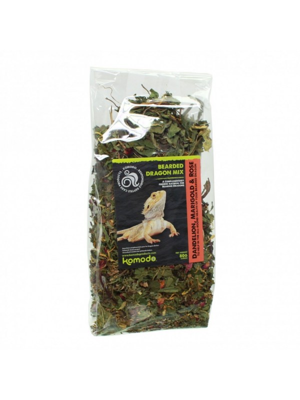Смесь листьев и лепестков для Агамы Бродатой Komodo Bearded Dragon Mix 80г (83230)