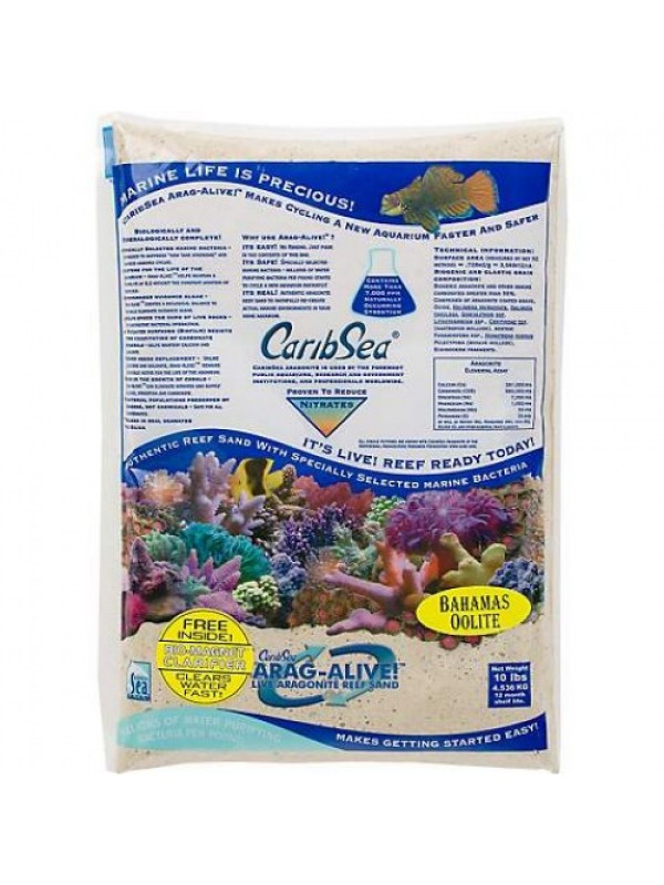 Песок CaribSea Arag-Alive Bahamas Oolite 9,07кг
